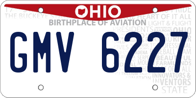 OH license plate GMV6227