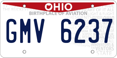 OH license plate GMV6237