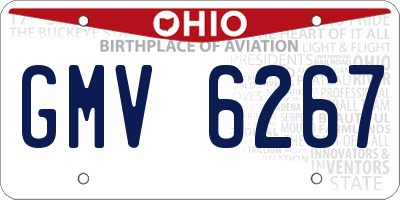 OH license plate GMV6267