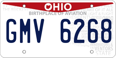 OH license plate GMV6268