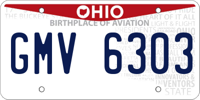 OH license plate GMV6303