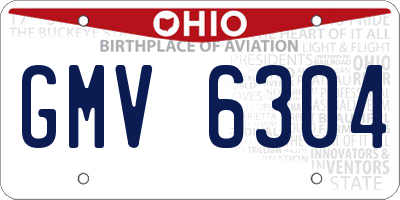 OH license plate GMV6304