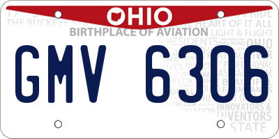 OH license plate GMV6306