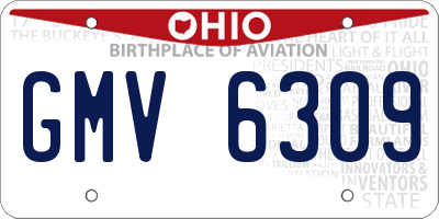 OH license plate GMV6309