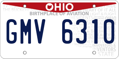 OH license plate GMV6310