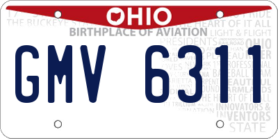 OH license plate GMV6311