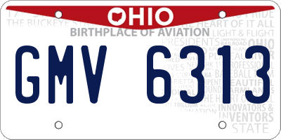 OH license plate GMV6313