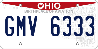 OH license plate GMV6333