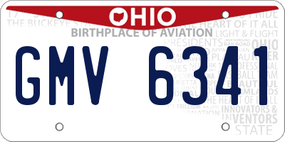 OH license plate GMV6341