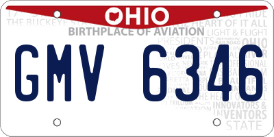 OH license plate GMV6346