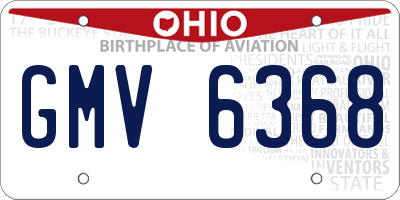 OH license plate GMV6368