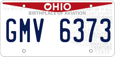OH license plate GMV6373