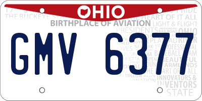 OH license plate GMV6377