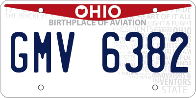 OH license plate GMV6382