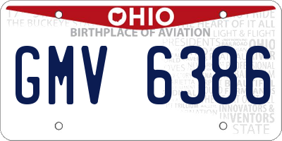 OH license plate GMV6386