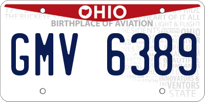 OH license plate GMV6389