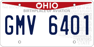 OH license plate GMV6401