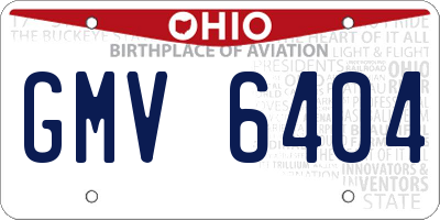 OH license plate GMV6404