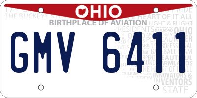 OH license plate GMV6411