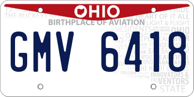 OH license plate GMV6418