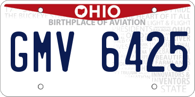 OH license plate GMV6425