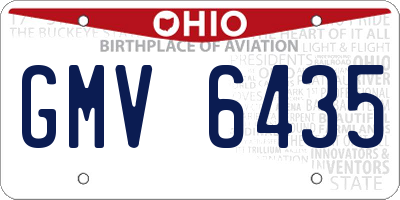 OH license plate GMV6435