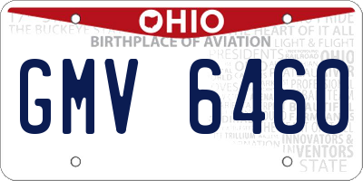 OH license plate GMV6460