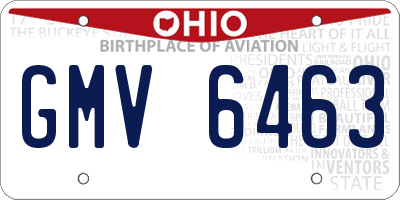 OH license plate GMV6463