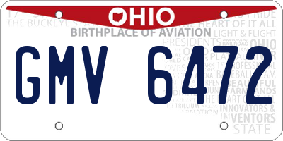OH license plate GMV6472