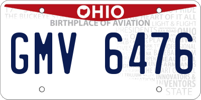 OH license plate GMV6476