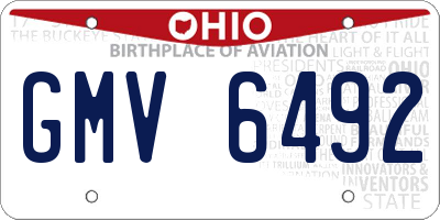 OH license plate GMV6492