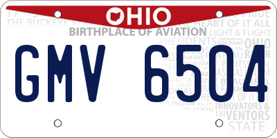 OH license plate GMV6504