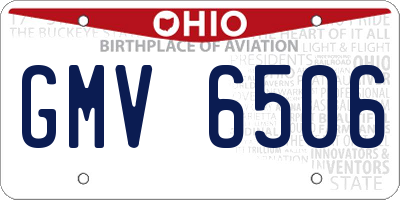 OH license plate GMV6506