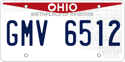 OH license plate GMV6512
