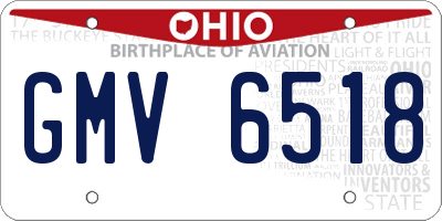 OH license plate GMV6518