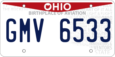 OH license plate GMV6533