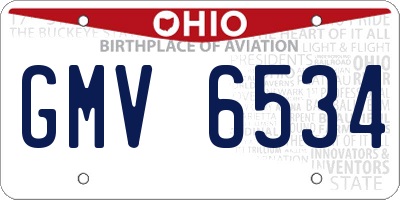 OH license plate GMV6534