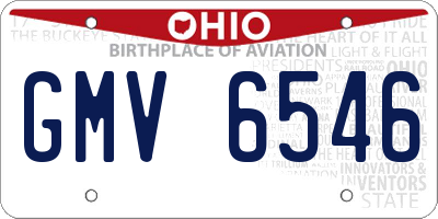 OH license plate GMV6546
