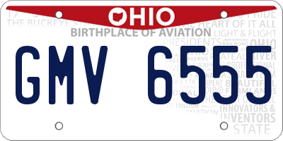 OH license plate GMV6555