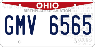 OH license plate GMV6565