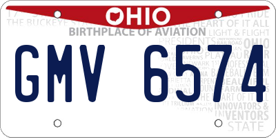 OH license plate GMV6574