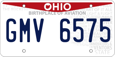 OH license plate GMV6575
