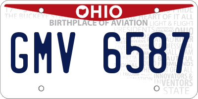 OH license plate GMV6587