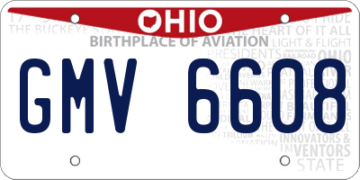 OH license plate GMV6608