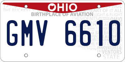 OH license plate GMV6610