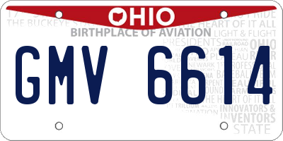 OH license plate GMV6614