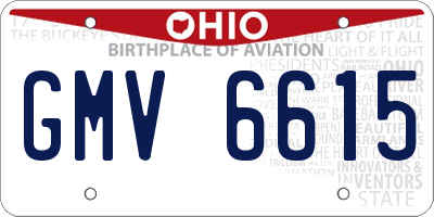 OH license plate GMV6615