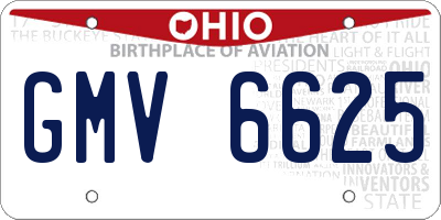 OH license plate GMV6625
