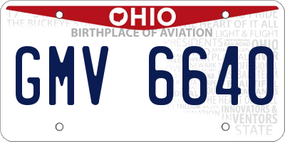 OH license plate GMV6640