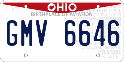OH license plate GMV6646